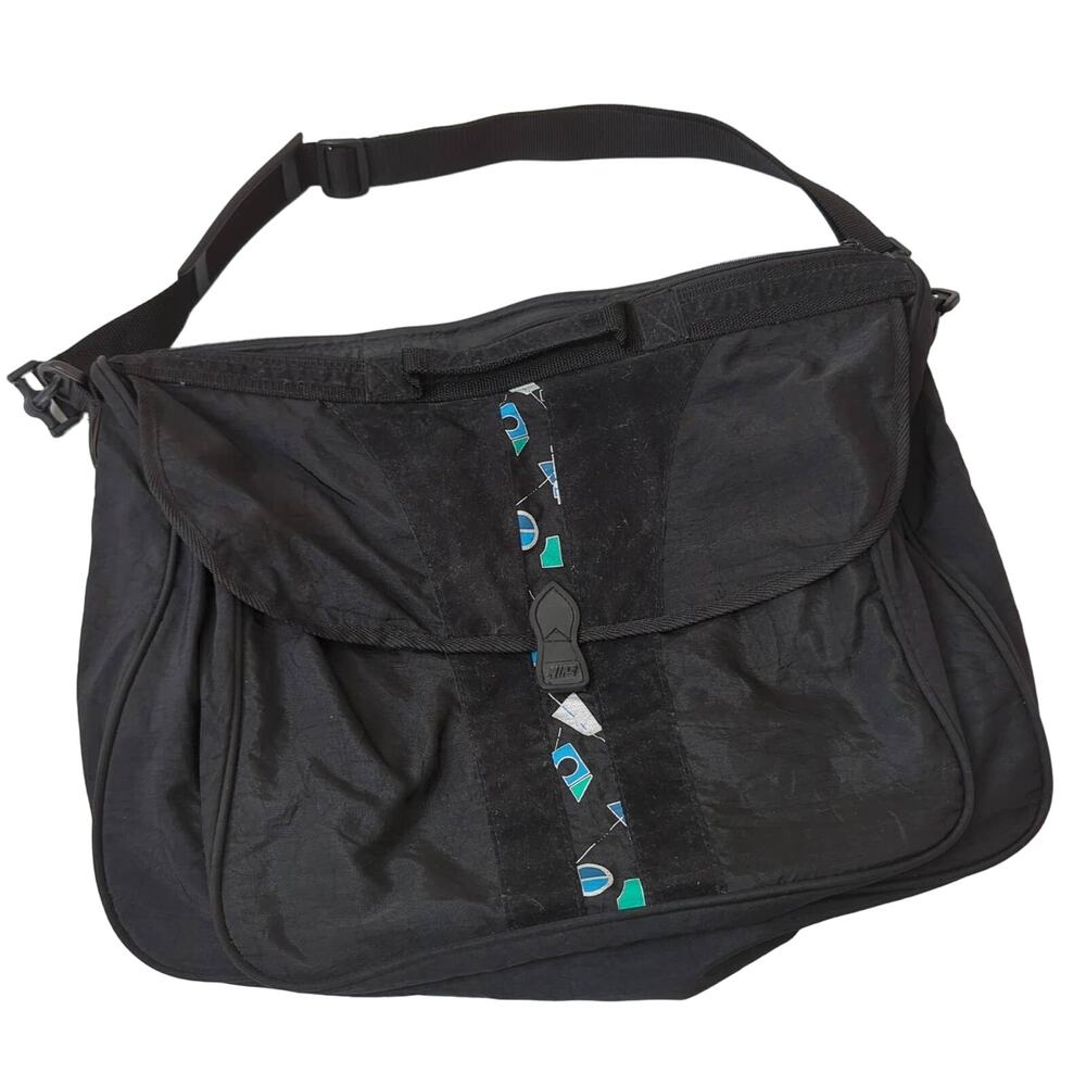 Vintage Nike Retro 90s 80s Messenger‎ Bag Crossbody Duffle Briefcase Black Large